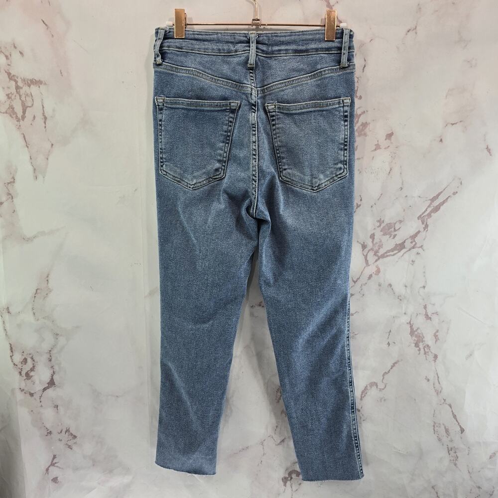Free People Jeans Womens 28 High Rise Denim Straight Crop Petite Short Light